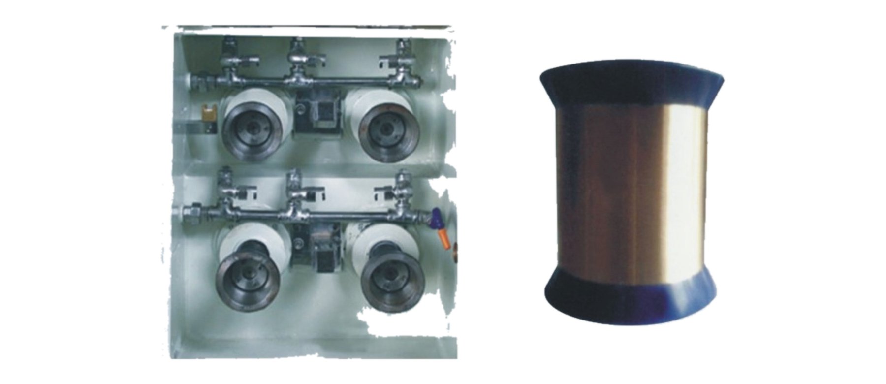 Vertical drawing section and wire spool